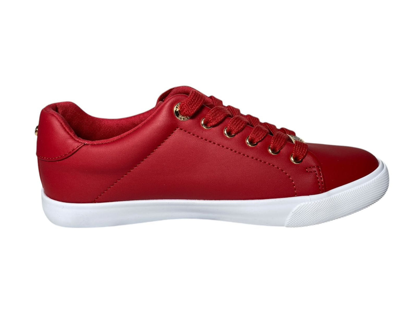 Tenis Guess Mujer - Diseño Casual Rojo con Detalles Dorados TALLA 7.5