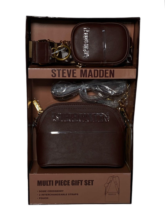 Set de Regalo Steve Madden en Café - Bolso Bandolera con Correas Intercambiables y Mini Monedero