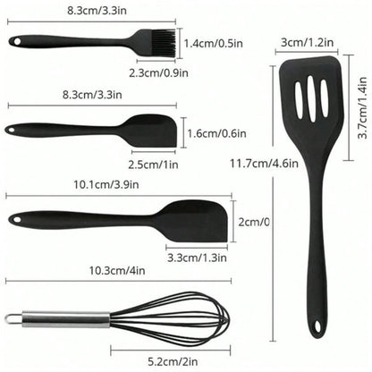 Set Utensilios Basico 5 Piezas Silicona Cocina Reposteria