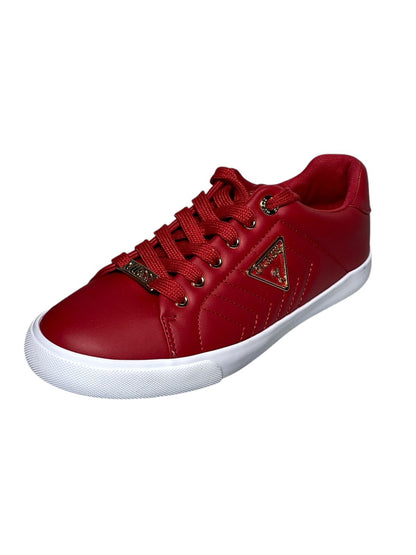 Tenis Guess Mujer - Diseño Casual Rojo con Detalles Dorados TALLA 7.5