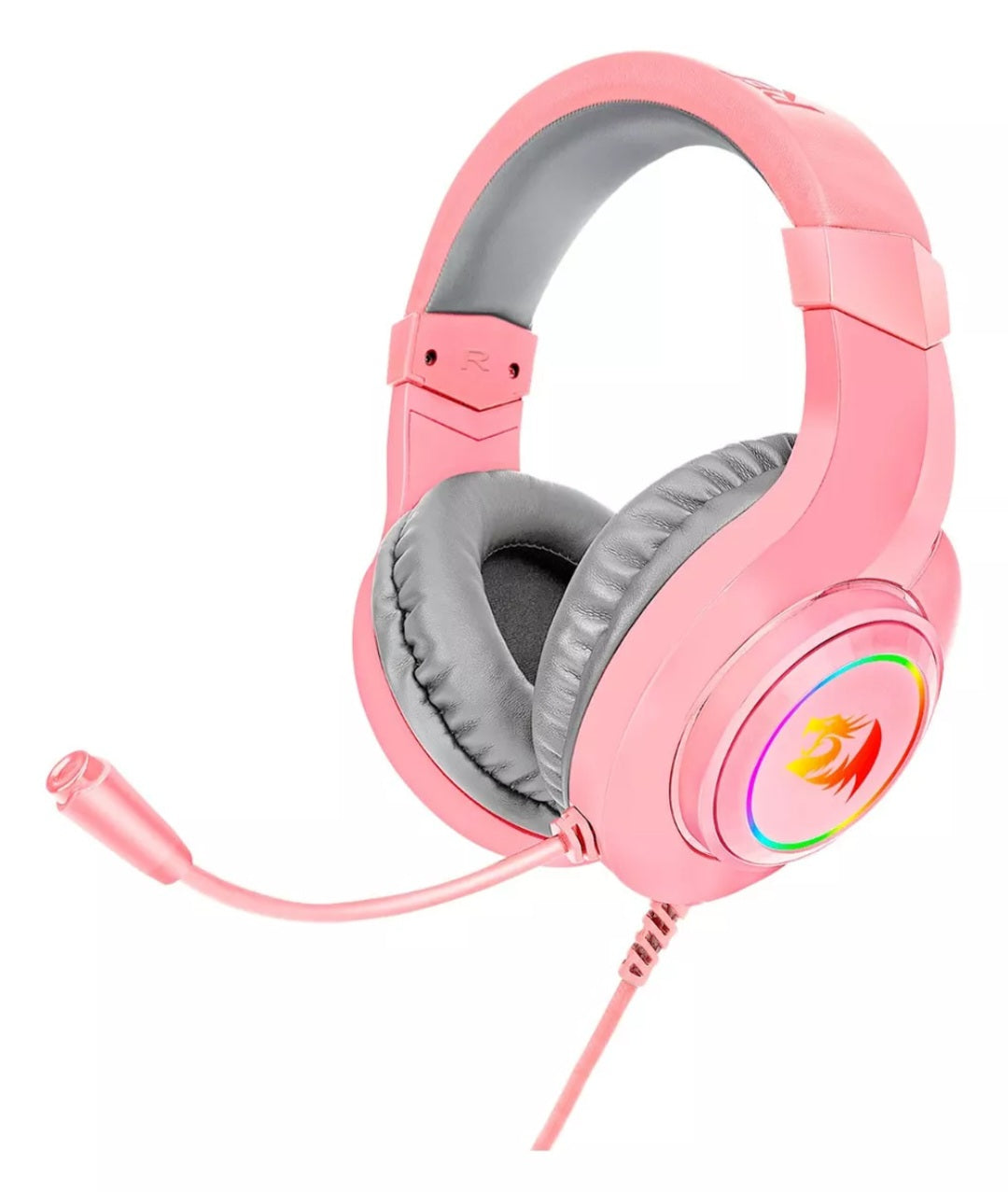 Diadema Redragon Gamer Hylas Pink H260P-RGB  con Microfono Gaming Headset