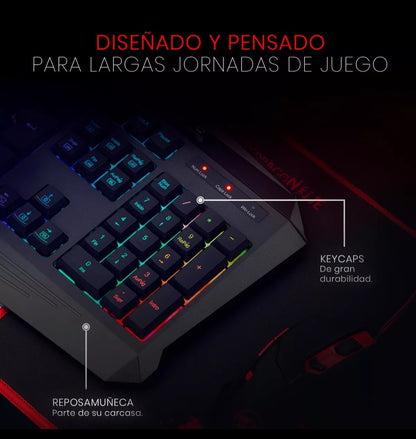 Teclado Gamer Redragon Harpe Pro K503a Español Con Luz Rgb Teclado Negro