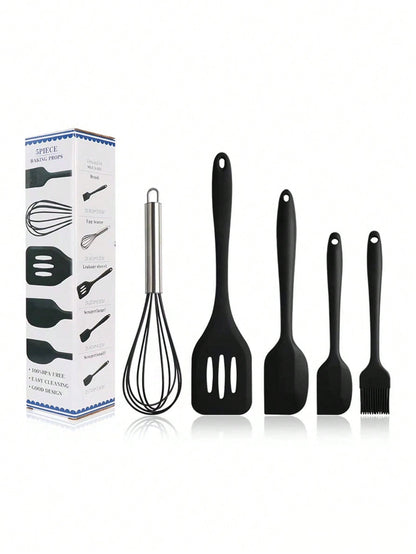 Set Utensilios Basico 5 Piezas Silicona Cocina Reposteria