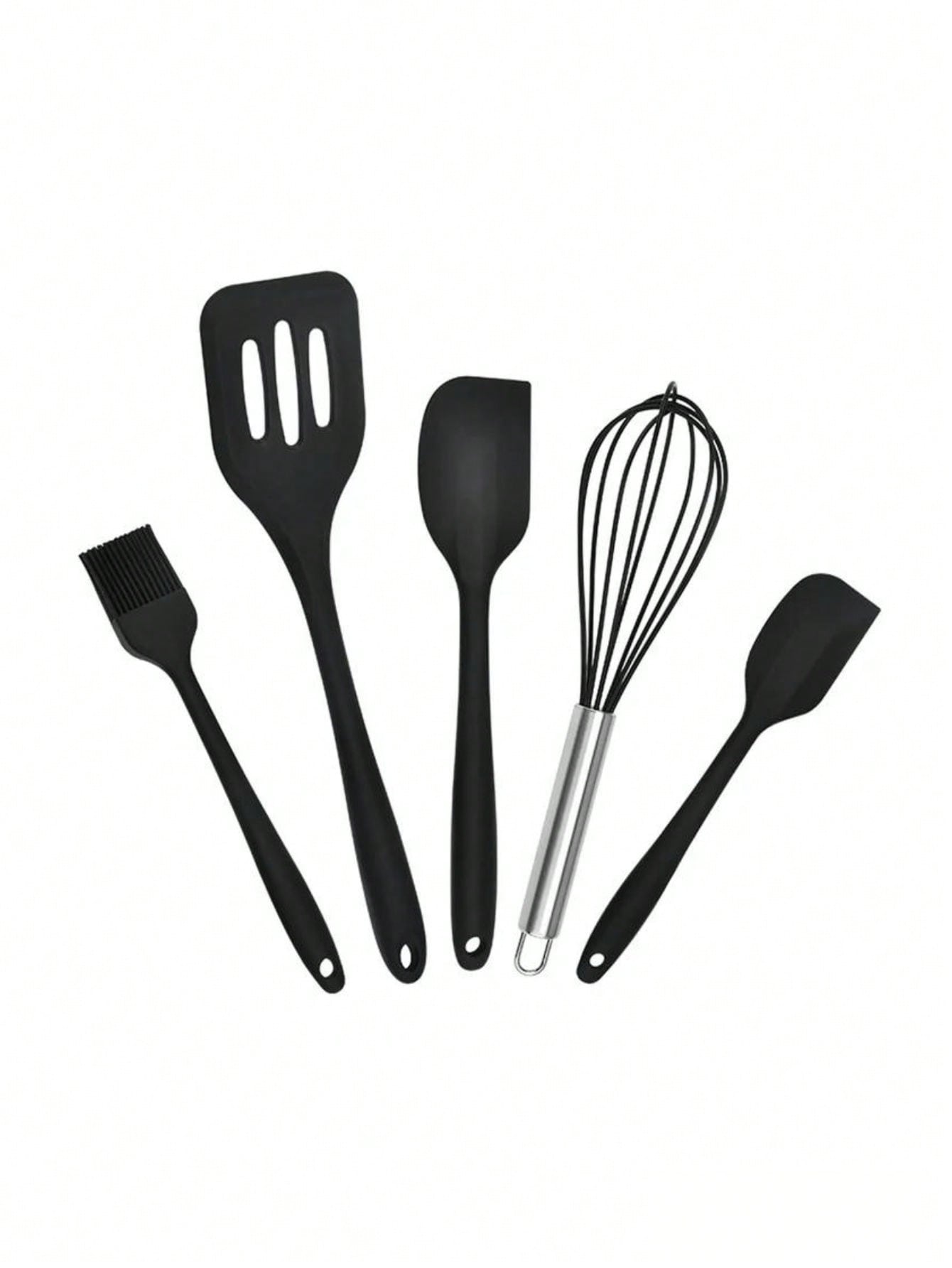 Set Utensilios Basico 5 Piezas Silicona Cocina Reposteria