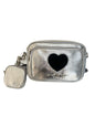 Crossbody Luv Betsey Plata con Corazón Negro